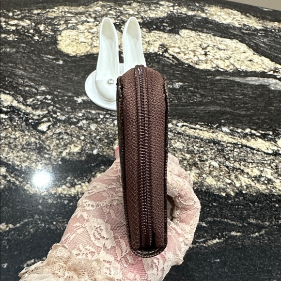 Michael Kors Dark Brown Logo Zip Wallet - Picture 4 of 10